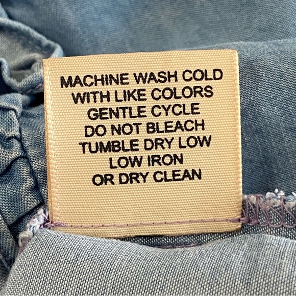 PHILOSOPHY / Chambray Sleeveless Ruffle Dress Size S - Picture 5 of 9